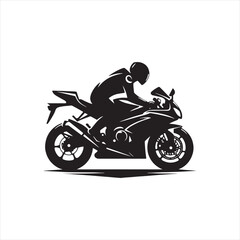 Obraz na płótnie Canvas Dynamic Duo: Biker Silhouette on Tandem Adventure - Motorbike Stock Vector, Black Vector Bike Silhouette 