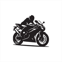 Obraz na płótnie Canvas Biking Joy: Playful Cyclist Silhouette in Motion - Black Vector Bike Silhouette, Motorbike Stock Vector 