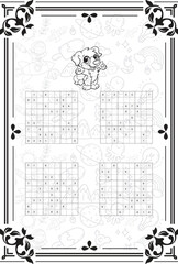 Vector set of sudoku game puzzles with numbers