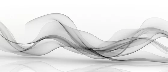 Behangcirkel Abstract white wave and curve design with a modern and smooth motion. © smth.design