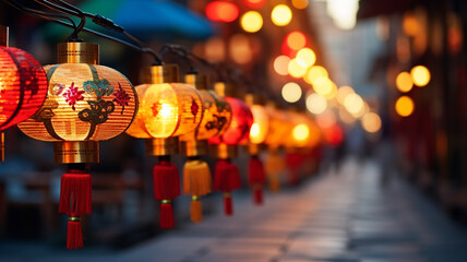 Obraz na płótnie Canvas chinese decorative lanterns in a street