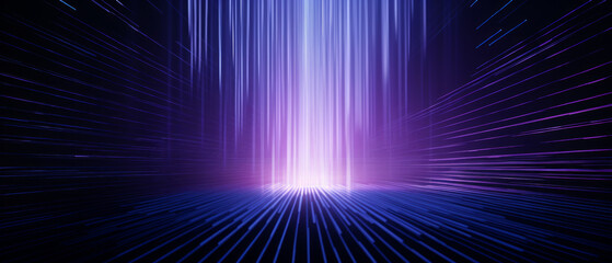 Futuristic abstract background with bright neon lines and a glowing blue design.