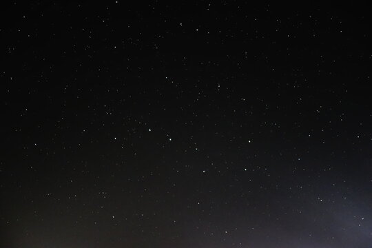 Stars and constellations on black sky at night in August 2023 - northern hemi