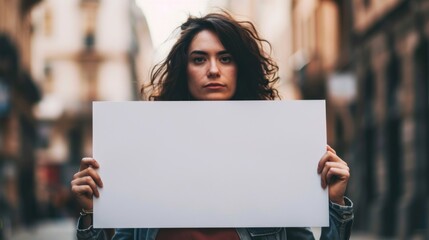 Person Holding a Blank Sign