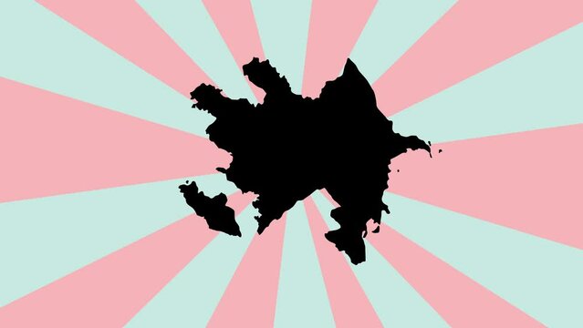 Animation of the Azerbaijan country map icon with a rotating background
