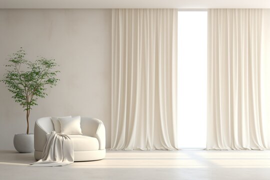 Drapes, or curtains in a house on window