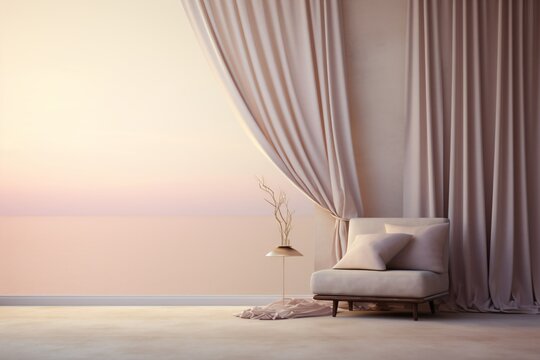 Drapes, or curtains in a house on window