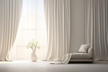 White curtains for home decor