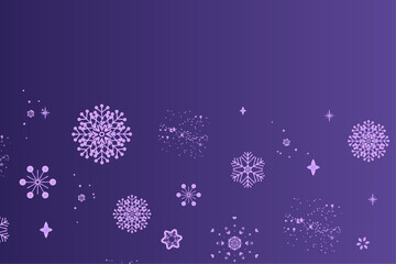 Purple winter snowflakes banner. vector illustration