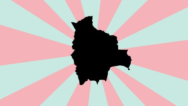 Animation of Bolivia country map icon with rotating background