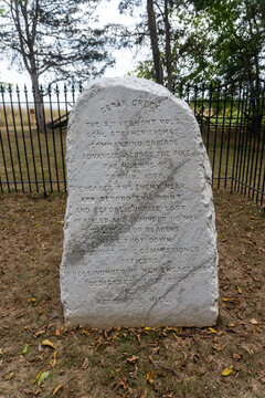 Shenandoah Valley, Virginia: Cedar Creek and Belle Grove National Historical Park American Civil War sites. Battle of Cedar Creek 8th Vermont Volunteer Infantry Regiment monument.
