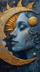 Celestial Harmony: Artistic Depiction of the Sun and Moon