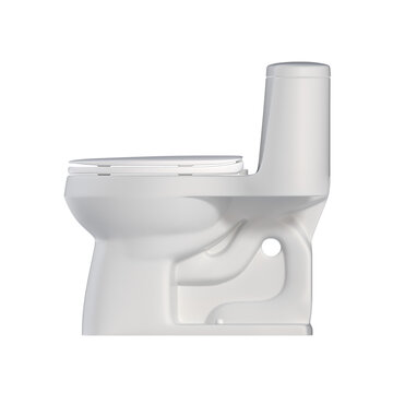 Lavatory pan isolated on a transparent background, bidet, 3D illustration, and CG render