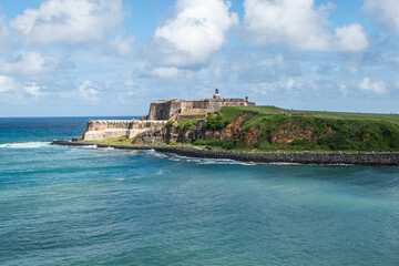 Fototapeta na wymiar Old fortress Castillo San Felipe del Morro San Juan, Puerto Rico.