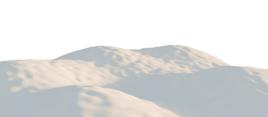 Snow-Covered Hills Under a Calm Sky. 3D render.	
