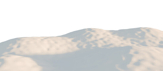 Fototapeta premium Snow-Covered Hills Under a Calm Sky. 3D render. 