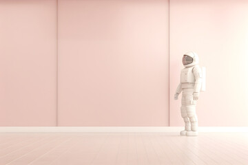 Spaceman or astronaut in a room with copy space