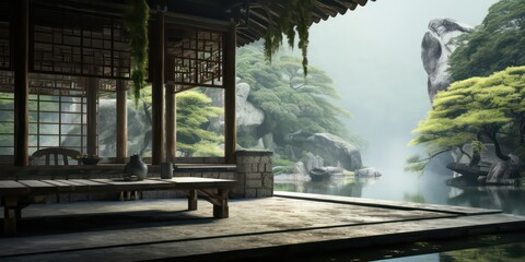 Visualize a traditional China during the peak of its prosperity, with a radiant sunbeam piercing through, creating a vivid and photorealistic scene that transports you to a bygone era.
