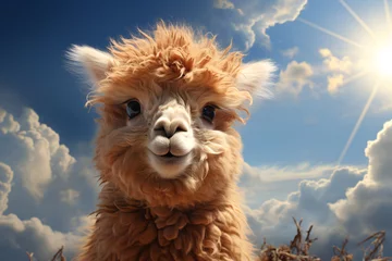 Zelfklevend Fotobehang Lama Animal Alpaca