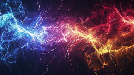 Naklejka premium Vivid Illumination: Colorful Lightning in Abstract Fractal. Generative AI