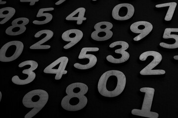 Background of numbers. from zero to nine. Numbers texture. Finance data concept. Matematic. Seamless pattern with numbers. financial crisis concept. Business success.
