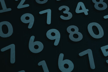 Background of numbers. from zero to nine. Numbers texture. Finance data concept. Matematic. Seamless pattern with numbers. financial crisis concept. Business success.