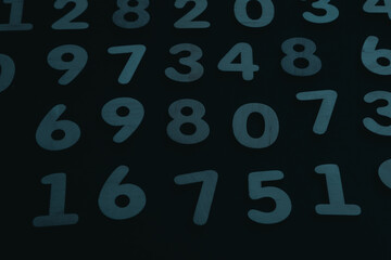 Background of numbers. from zero to nine. Numbers texture. Finance data concept. Matematic. Seamless pattern with numbers. financial crisis concept. Business success.