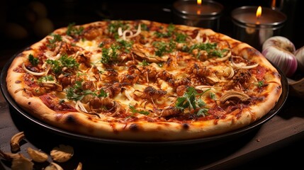 fresh aromatic pizza UHD Wallpaper