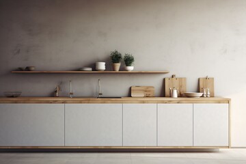 Modern and minimalistic kitchen shelf