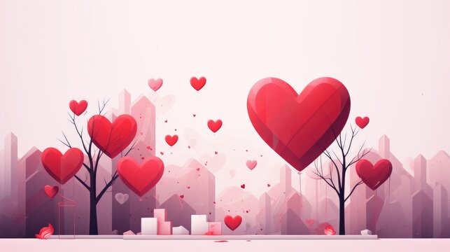 Soft pink Valentine's Day background, a romantic atmosphere, Valentine's background with copy space