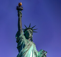 Great photo of the Statue of Liberty in New York (USA) and the Big Apple, symbol of the city of Manhattan and democracy in the world. © Domingo Sáez