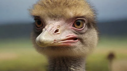 Zelfklevend Fotobehang close up of an ostrich © ahtesham