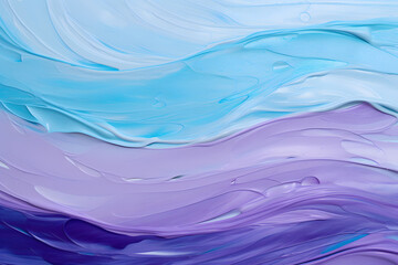 Violet and blue thick wavy oil paint brush strokes