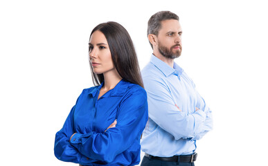 two colleagues in office. businesspeople with coworker. business leadership and success. leader representing leadership. successful businesspeople. business leader isolated on white. selective focus