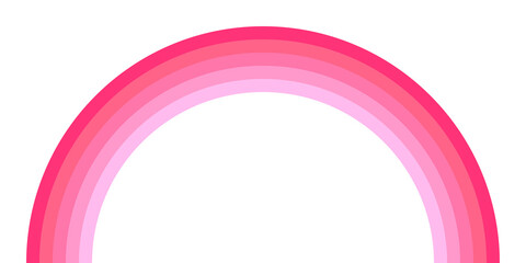 Pink Rainbow frame isolated on transparent background  