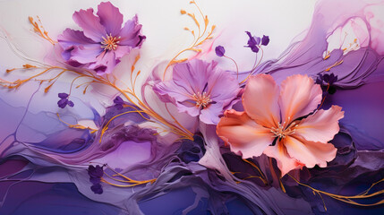 A surreal fusion of lavender and mustard, forming a captivating interplay of colors that mesmerizes the viewer.