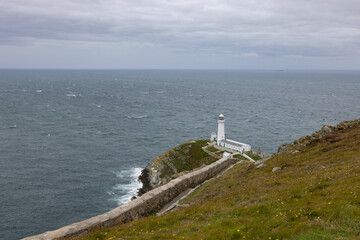 Fototapeta na wymiar South Stack Lighthouse on the dramatic north-west coast of Holy Island, Anglesey, Wales