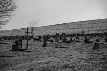 Old cemetery in Moldavia in the Czech Republic