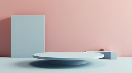 3D rendering minimalist background product booth, podium, stage, product commercial photography background, cosmetics booth
