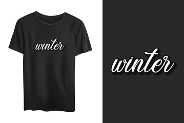 winter text t shirt design 