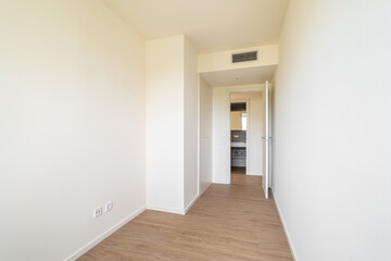 Empty rectangular premise for kitchen after flat renovation