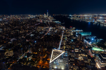 New York City at Night in the direction of downtown 