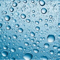 Seamless Texture of Water Droplets Condensation on Light Blue Background