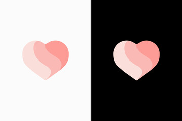 layered color hearts Vector Logo Premium - obrazy, fototapety, plakaty