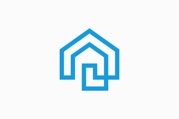 sketch house outline Vector Logo Premium