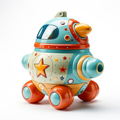 Toy top on a white isolated background