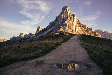 Passo Giau Mountains in the golden hour