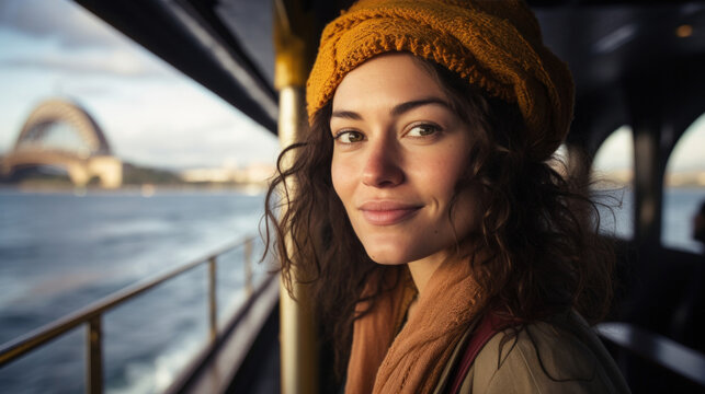 A Vibrant Photo of an Australian Woman's Ferry Adventure