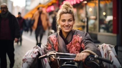 Foto auf Acrylglas Stockholm A Nordic Woman's Rickshaw Ride Through Stockholm