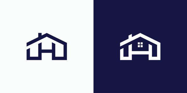 Letter J, H and D logo design in the shape of a house